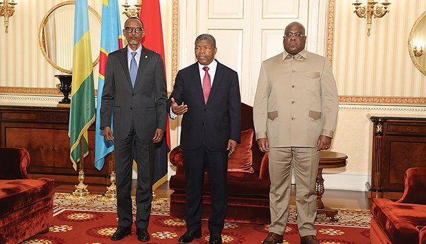 PAZ NA  RDC JUNTA EM LUANDA PAUL KAGAME E FÉLIX THISEKEDI